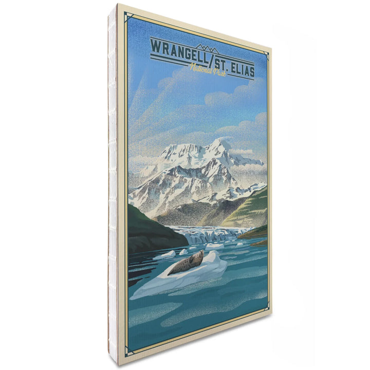 Lined 6x9 Journal, Wrangell-St Elias National Park and Preserve, Alaska, Lithograph, Lay Flat, 193 Pages, FSC paper