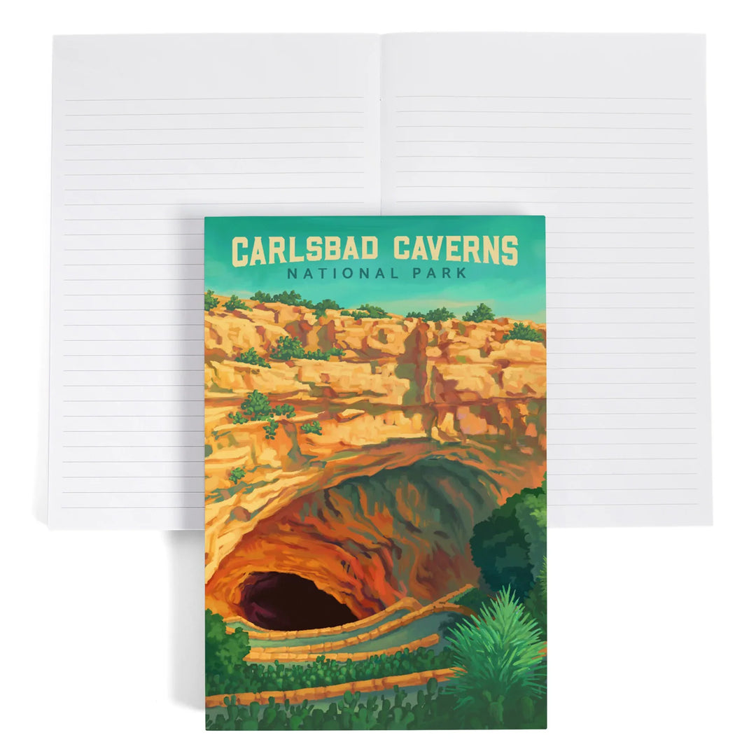 Lined 6x9 Journal, Carlsbad Caverns National Park, Oil Painting, Lay Flat, 193 Pages, FSC paper