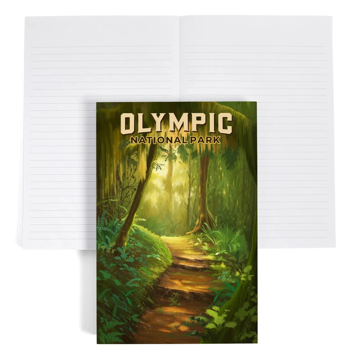 Lined 6x9 Journal, Olympic National Park, Washington, Oil Painting, Lay Flat, 193 Pages, FSC paper