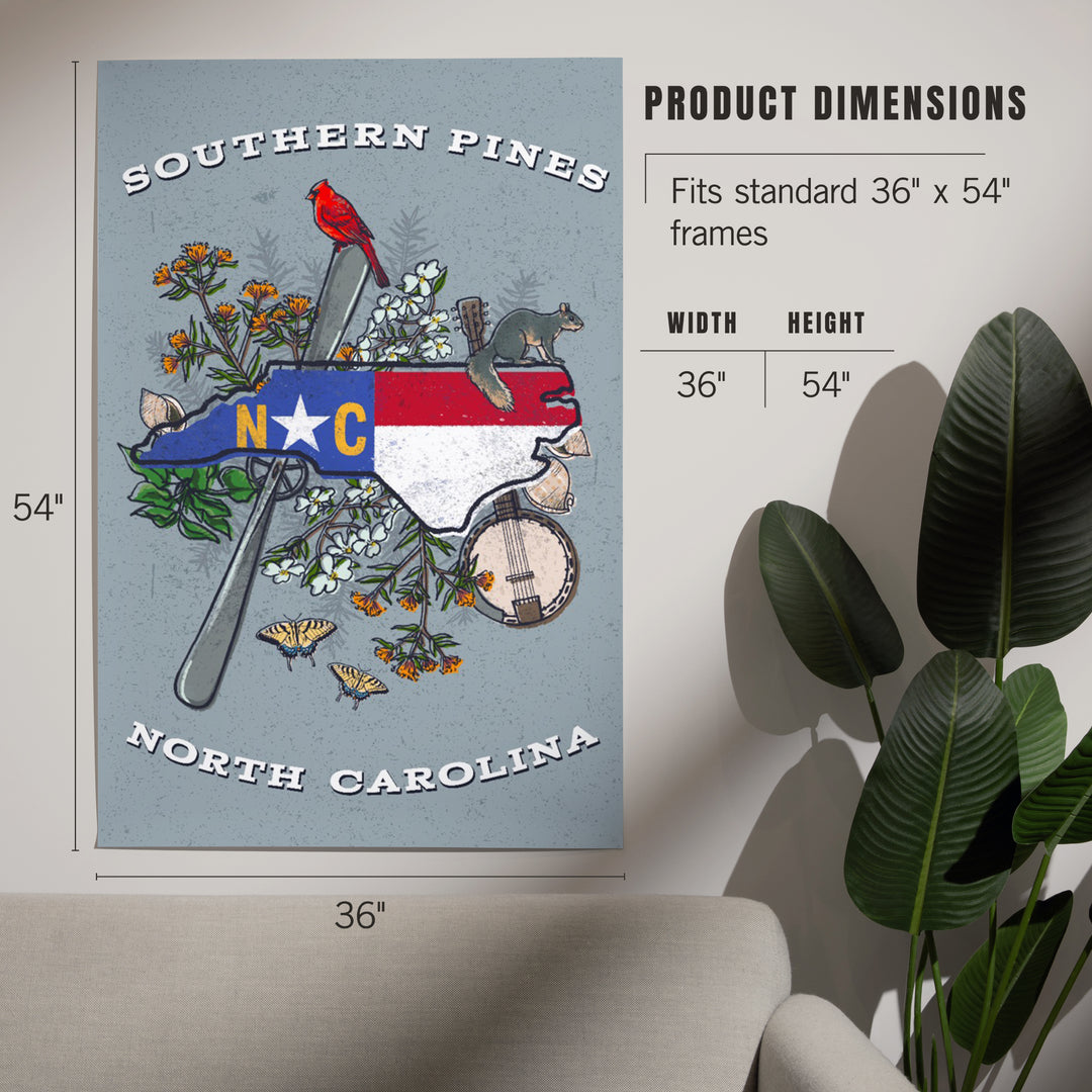 Southern Pines, North Carolina, State Treasure Trove, Art & Giclee Prints