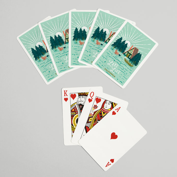 Playing Cards, California, Lake Life Series, Lake Life, 52 Card Deck with Jokers in Box, Unique Art