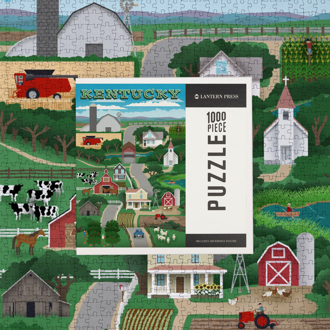 Kentucky, Retro Countryside, Jigsaw Puzzle