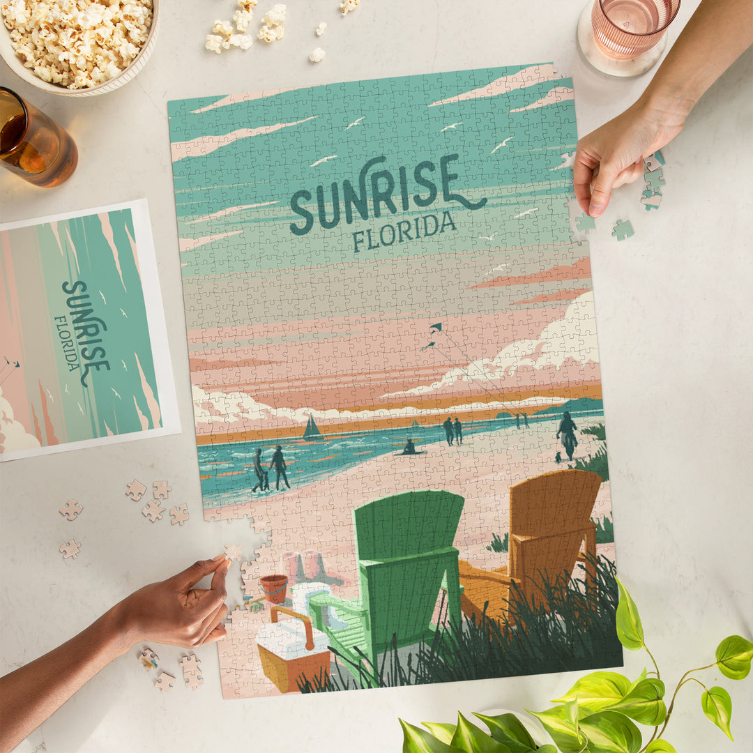 Sunrise, Florida, Bottle this Moment, Chairs, Jigsaw Puzzle