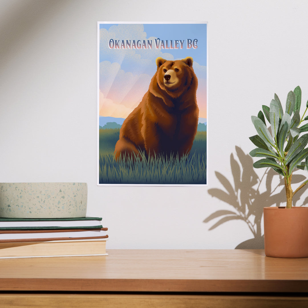 Okanagan Valley, British Columbia, Lithograph Wildlife Series, Grizzly Bear, Art & Giclee Prints