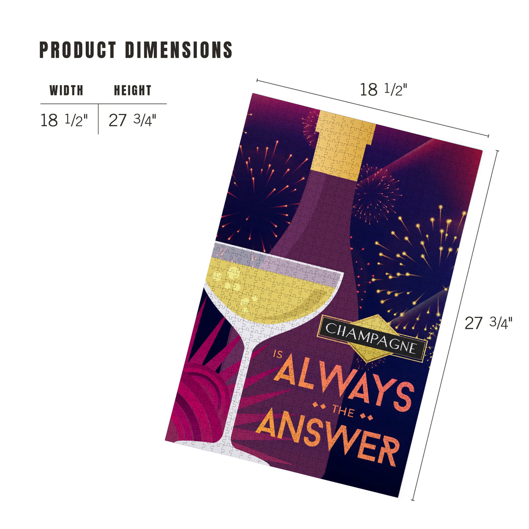 Champagne is Always the Answer, Champagne and Fireworks, Jigsaw Puzzle Puzzle Lantern Press 