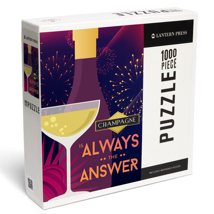 Champagne is Always the Answer, Champagne and Fireworks, Jigsaw Puzzle Puzzle Lantern Press 