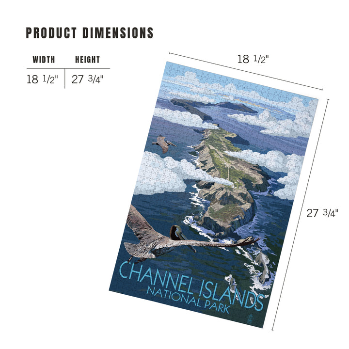 Channel Islands, California, Bird's Eye View, Painterly Series, Jigsaw Puzzle Puzzle Lantern Press 