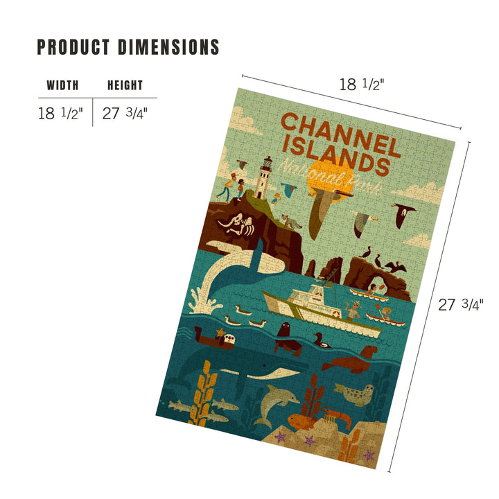 Channel Islands National Park, California, Geometric National Park Series, Jigsaw Puzzle Puzzle Lantern Press 