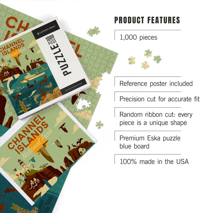 Channel Islands National Park, California, Geometric National Park Series, Jigsaw Puzzle Puzzle Lantern Press 