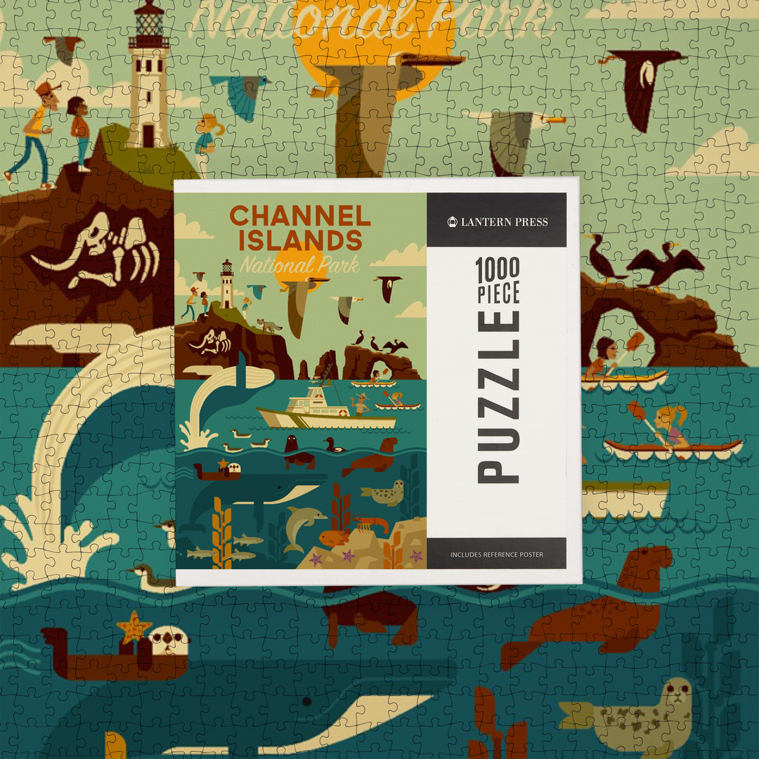 Channel Islands National Park, California, Geometric National Park Series, Jigsaw Puzzle Puzzle Lantern Press 