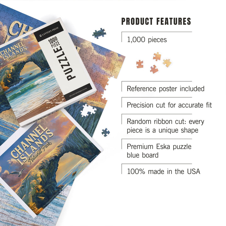 Channel Islands National Park, California, Oil Painting, Jigsaw Puzzle Puzzle Lantern Press 