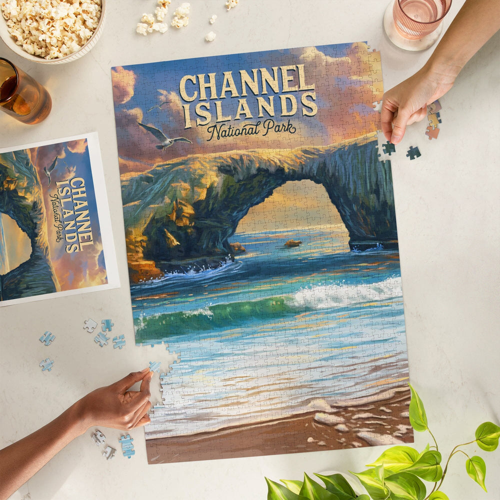 Channel Islands National Park, California, Oil Painting, Jigsaw Puzzle Puzzle Lantern Press 