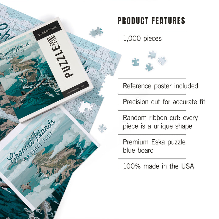 Channel Islands National Park, California, Painterly National Park Series, Jigsaw Puzzle Puzzle Lantern Press 