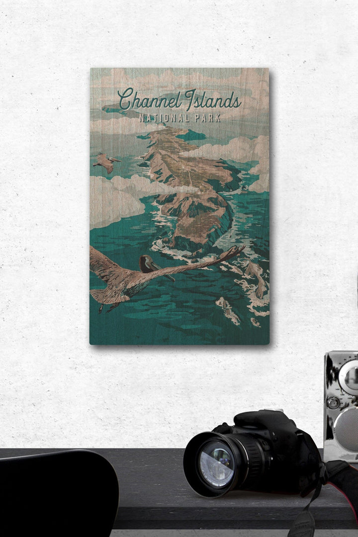 Channel Islands National Park, California, Painterly National Park Series, Wood Signs and Postcards - Lantern Press