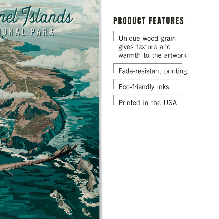 Channel Islands National Park, California, Painterly National Park Series, Wood Signs and Postcards - Lantern Press