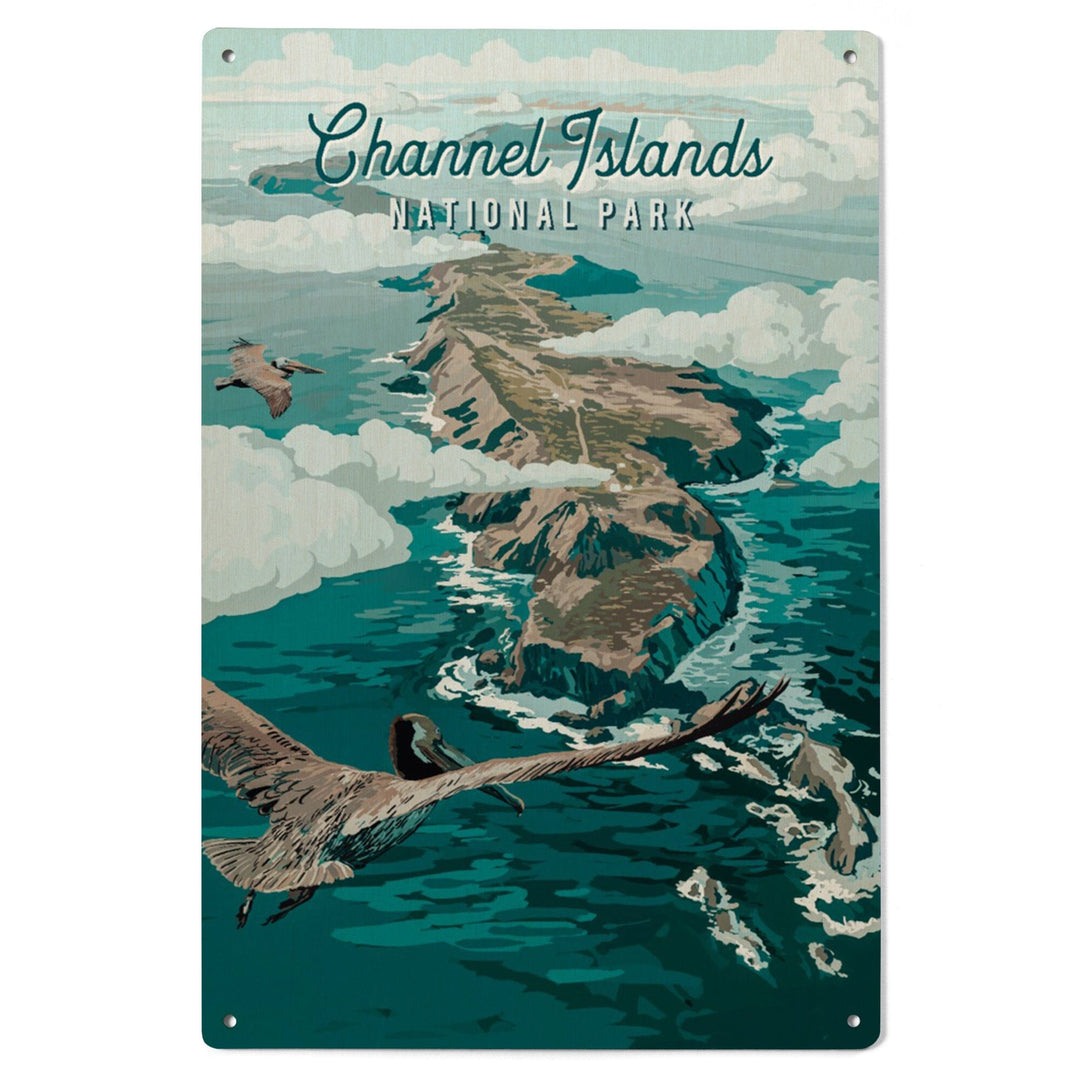 Channel Islands National Park, California, Painterly National Park Series, Wood Signs and Postcards - Lantern Press