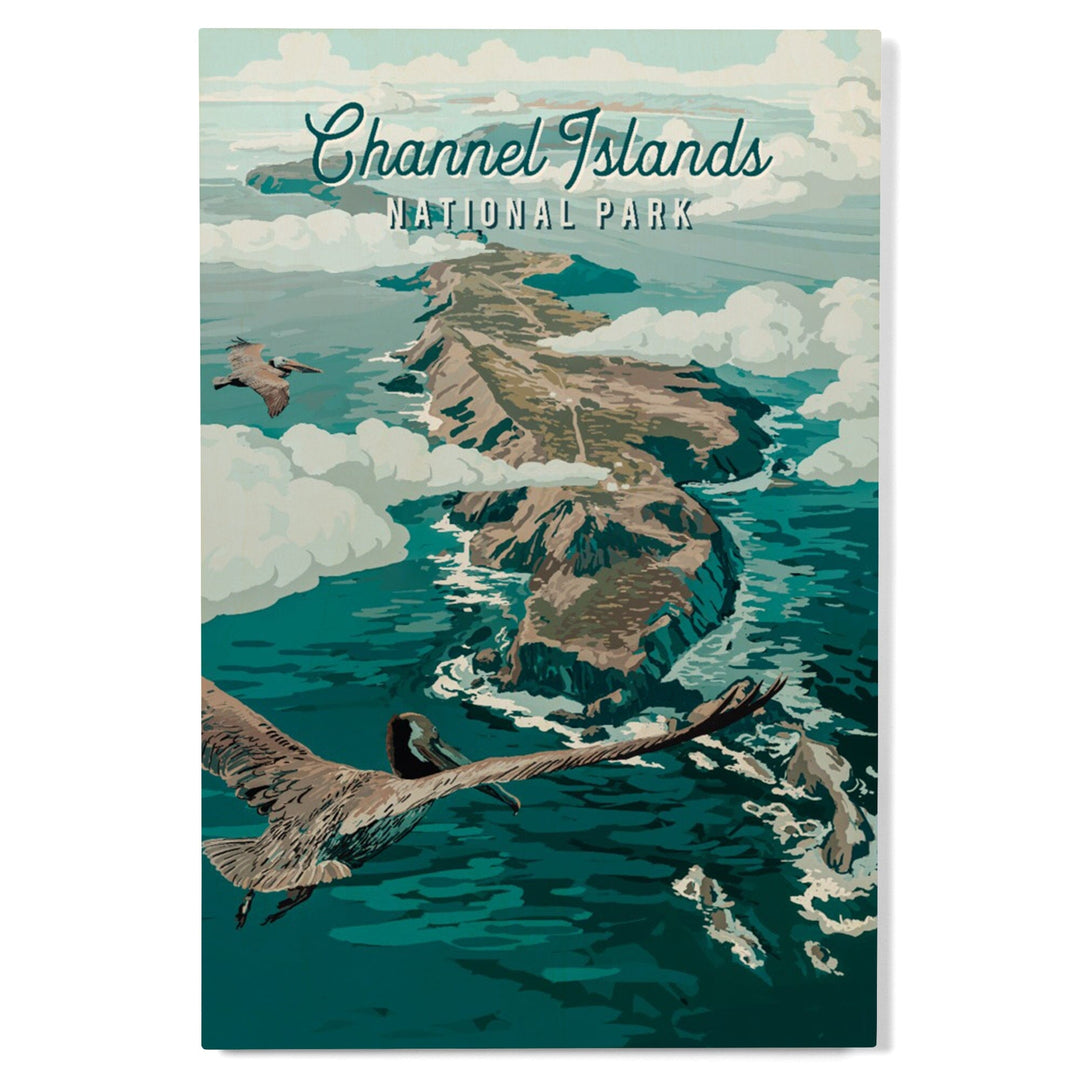 Channel Islands National Park, California, Painterly National Park Series, Wood Signs and Postcards - Lantern Press