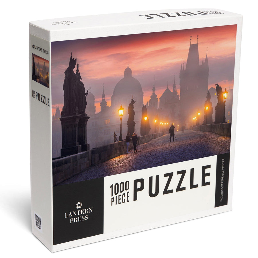 Charles Bridge, Prague, Czech Republic, City under Fog, Jigsaw Puzzle Puzzle Lantern Press 
