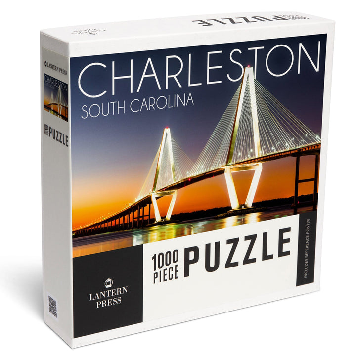 Charleston, South Carolina, Arthur Ravenel Jr. Bridge at Sunset, Jigsaw Puzzle Puzzle Lantern Press 