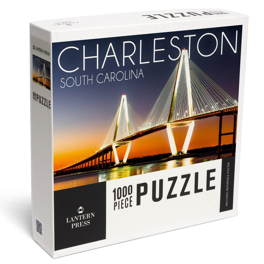Charleston, South Carolina, Arthur Ravenel Jr. Bridge at Sunset, Jigsaw Puzzle Puzzle Lantern Press 