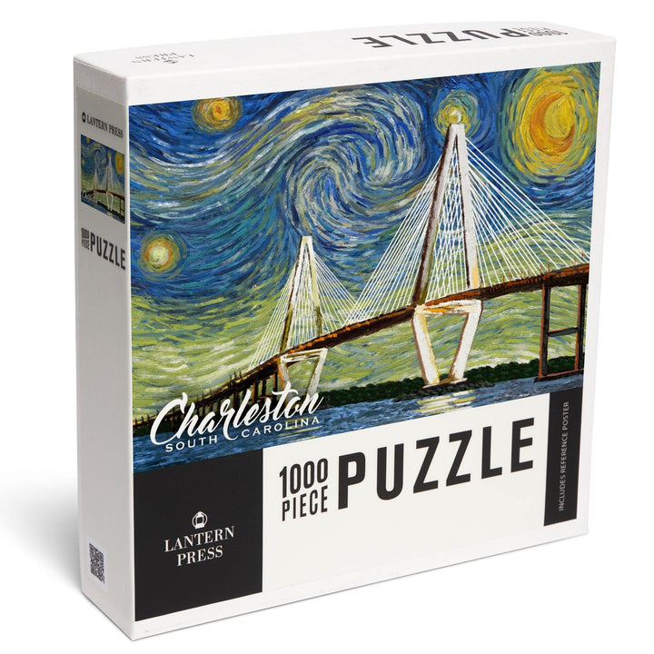 Charleston, South Carolina, Bridge, Starry Night, Jigsaw Puzzle Puzzle Lantern Press 