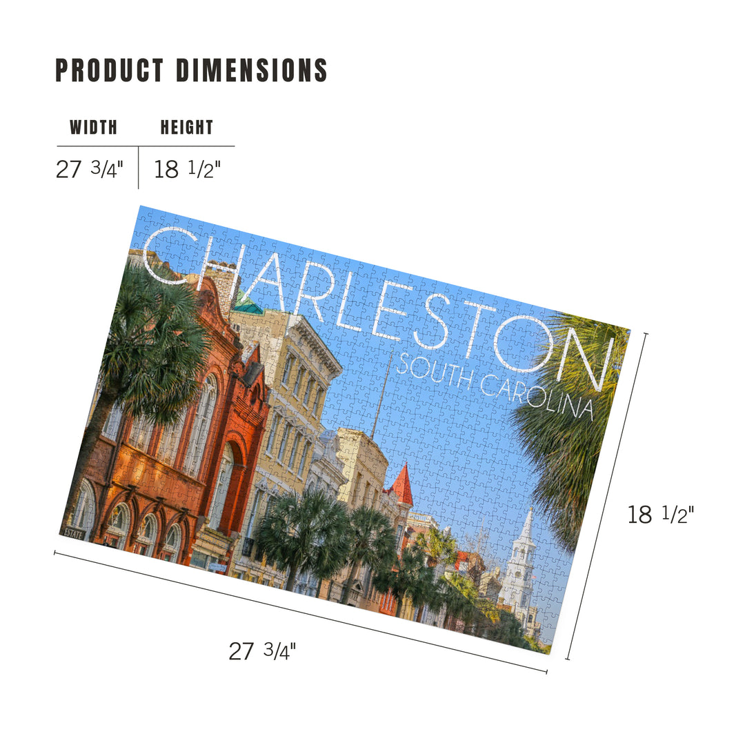 Charleston, South Carolina, Colorful Buildings, Jigsaw Puzzle Puzzle Lantern Press 
