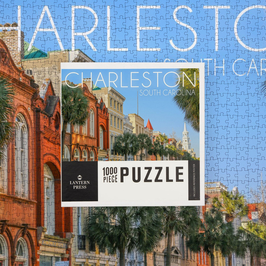 Charleston, South Carolina, Colorful Buildings, Jigsaw Puzzle Puzzle Lantern Press 