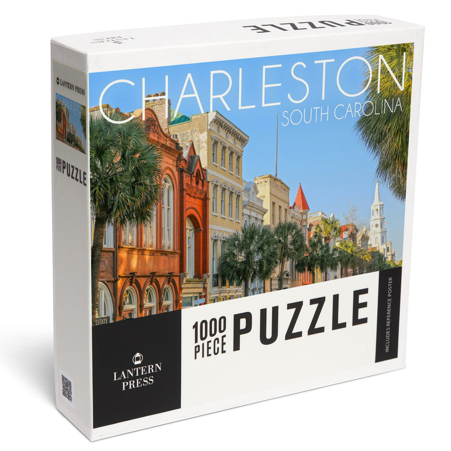 Charleston, South Carolina, Colorful Buildings, Jigsaw Puzzle Puzzle Lantern Press 