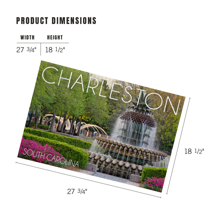 Charleston, South Carolina, Pineapple Fountain, Jigsaw Puzzle Puzzle Lantern Press 