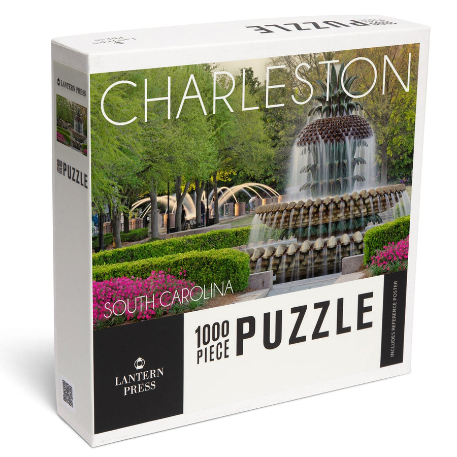 Charleston, South Carolina, Pineapple Fountain, Jigsaw Puzzle Puzzle Lantern Press 