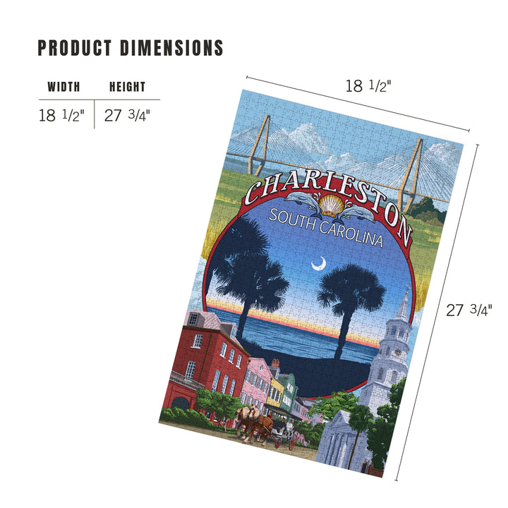 Charleston, South Carolina, Town Views, Jigsaw Puzzle Puzzle Lantern Press 
