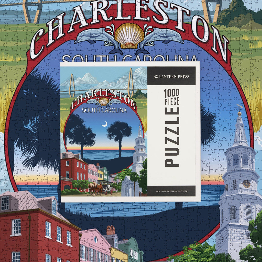 Charleston, South Carolina, Town Views, Jigsaw Puzzle Puzzle Lantern Press 