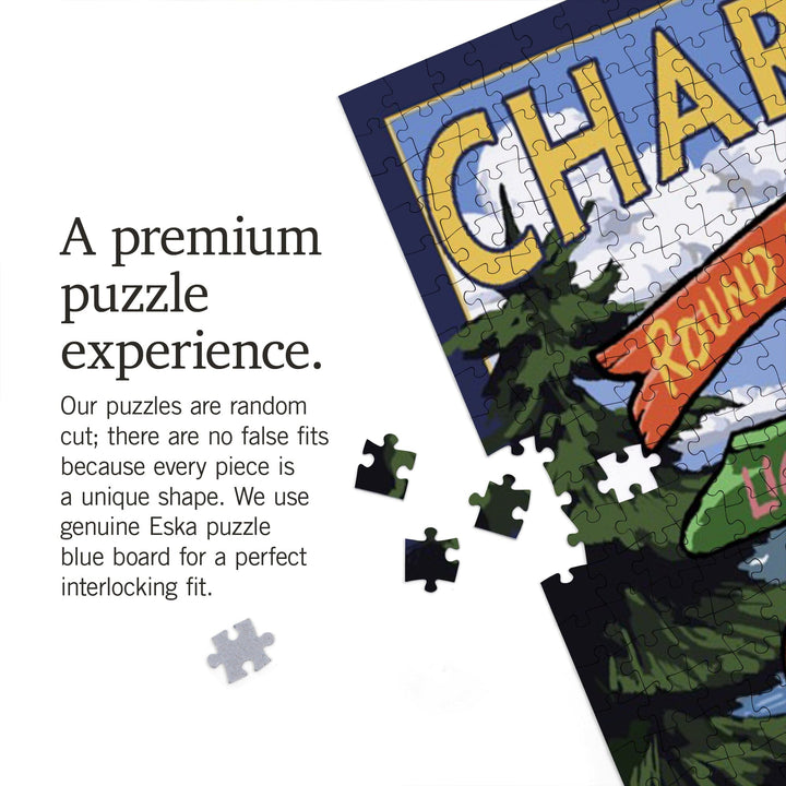 Charlevoix, Destinations Signpost, Jigsaw Puzzle Puzzle Lantern Press 