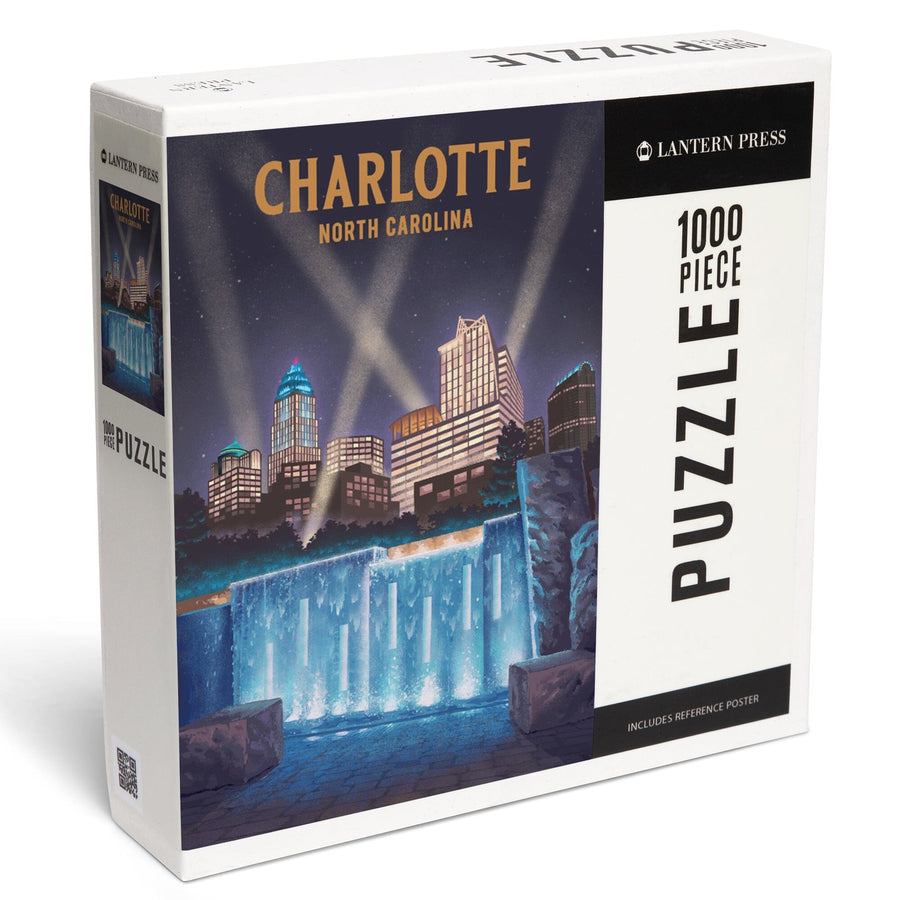 Charlotte, North Carolina, Lithograph, Jigsaw Puzzle - Lantern Press