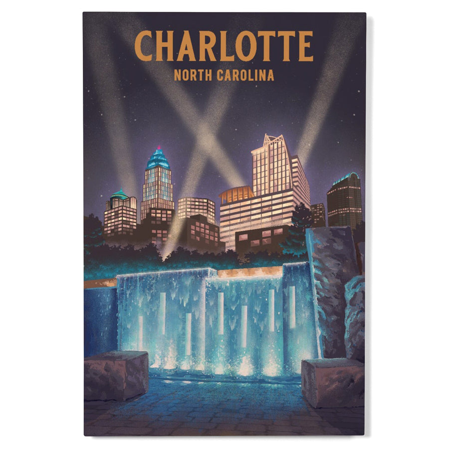 Charlotte, North Carolina, Lithograph - Lantern Press