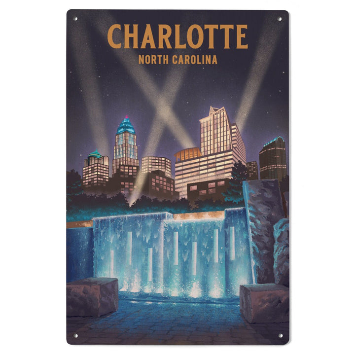 Charlotte, North Carolina, Lithograph - Lantern Press