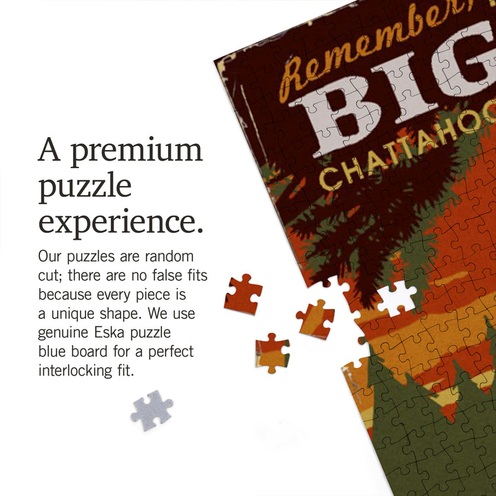 Chattahoochee National Forest, Georgia, Home of Bigfoot, Jigsaw Puzzle Puzzle Lantern Press 