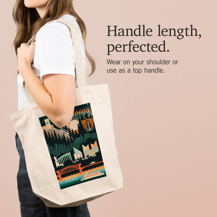 Chattanooga, Tennessee, Retro Skyline Chromatic Series, Tote Bag Totes Lantern Press 