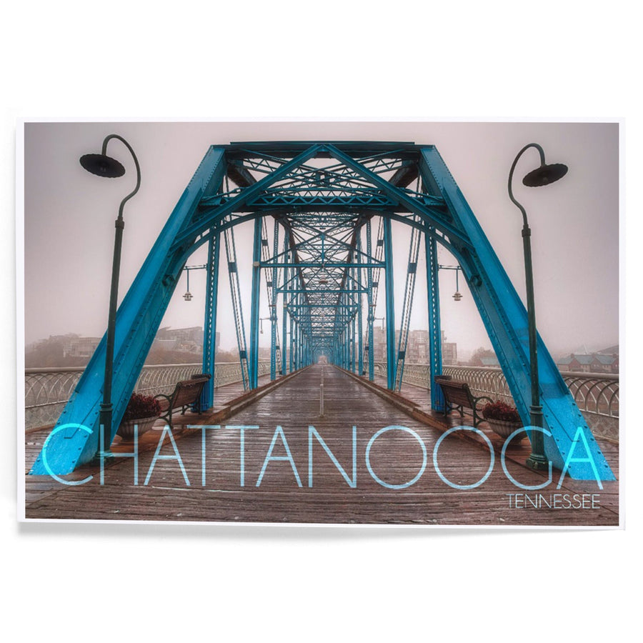 Chattanooga, Tennessee, Walnut Street Bridge in the Fog, Art & Giclee Prints Art Lantern Press 