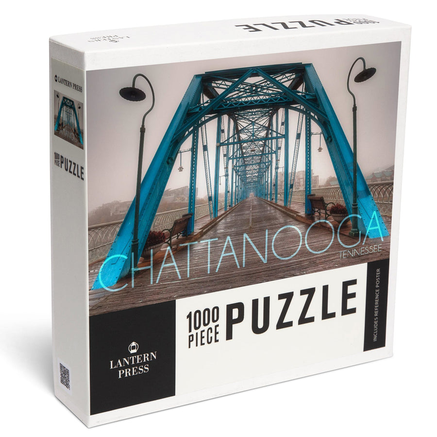 Chattanooga, Tennessee, Walnut Street Bridge in the Fog, Jigsaw Puzzle Puzzle Lantern Press 