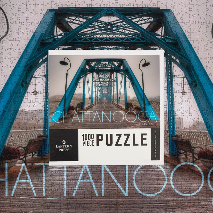 Chattanooga, Tennessee, Walnut Street Bridge in the Fog, Jigsaw Puzzle Puzzle Lantern Press 