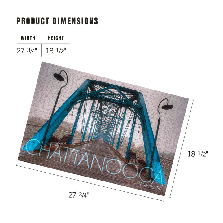 Chattanooga, Tennessee, Walnut Street Bridge in the Fog, Jigsaw Puzzle Puzzle Lantern Press 