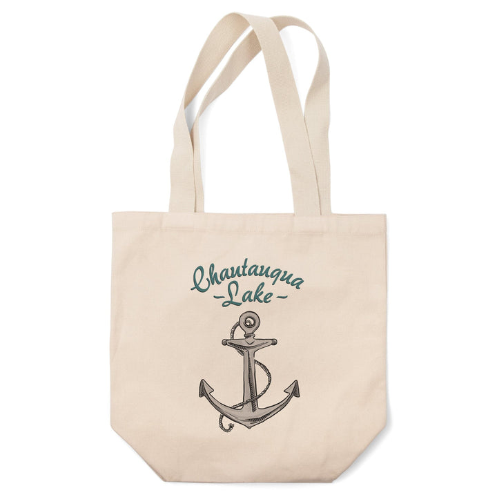 Chautauqua Lake, New York, Anchor Icon, Tote Bag Totes Lantern Press 