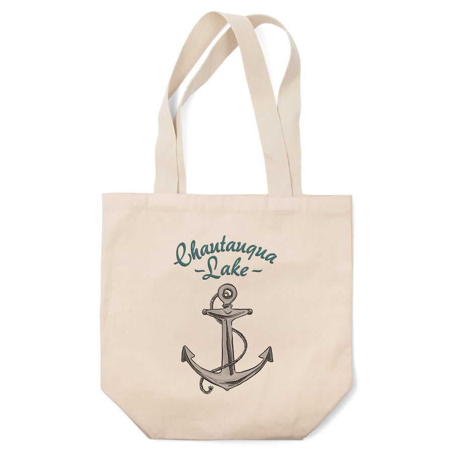 Chautauqua Lake, New York, Anchor Icon, Tote Bag Totes Lantern Press 