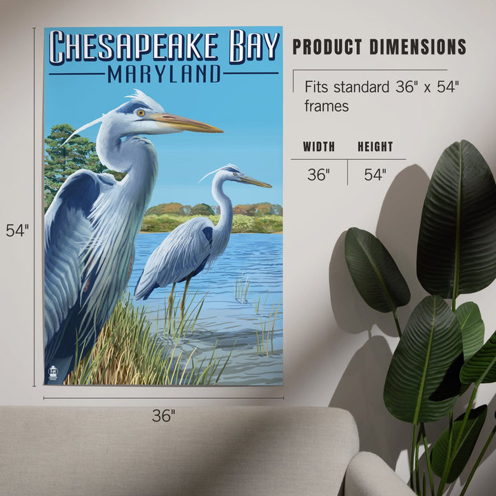 Chesapeake Bay, Maryland, Blue Heron, Art & Giclee Prints Art Lantern Press 