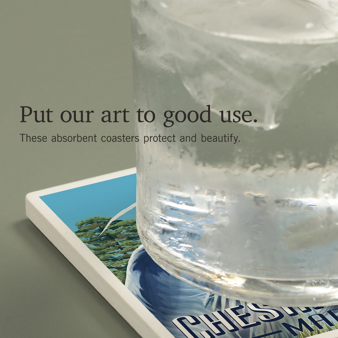 Chesapeake Bay, Maryland, Blue Heron, Coasters Coasters Lantern Press 
