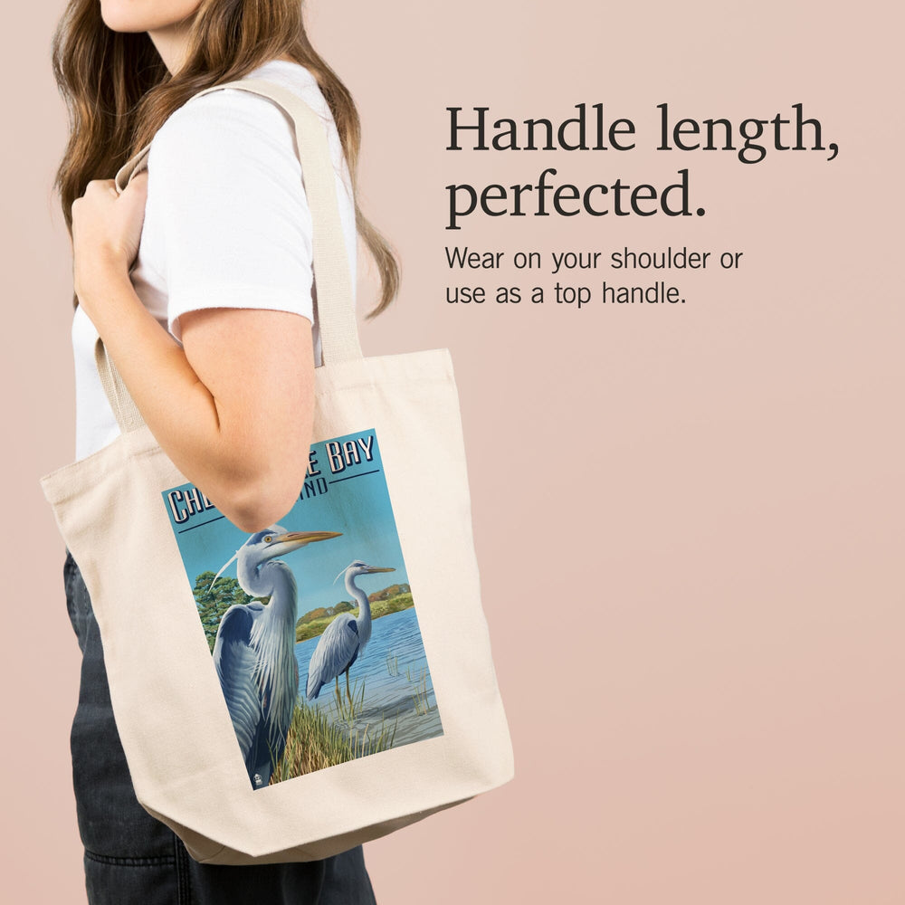 Chesapeake Bay, Maryland, Blue Heron, Tote Bag Totes Lantern Press 