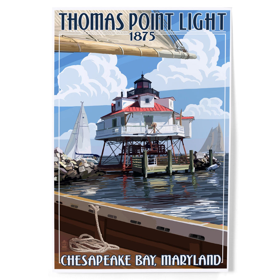 Chesapeake Bay, Maryland, Thomas Point Light, Art & Giclee Prints Art Lantern Press 