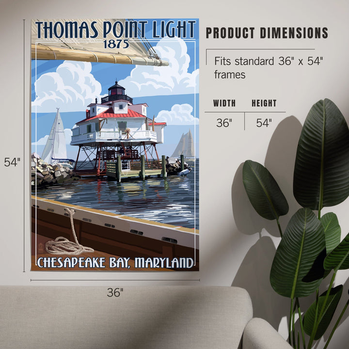 Chesapeake Bay, Maryland, Thomas Point Light, Art & Giclee Prints Art Lantern Press 