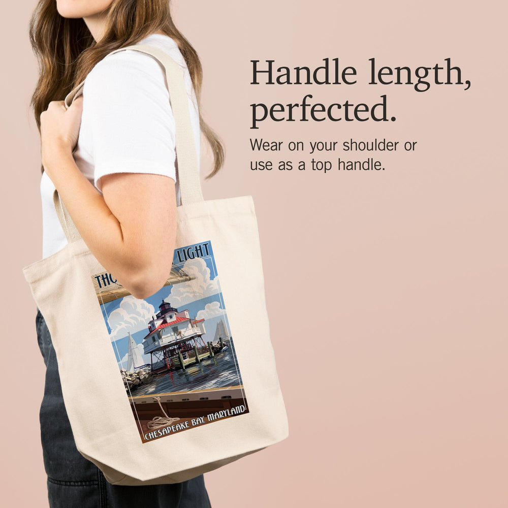Chesapeake Bay, Maryland, Thomas Point Light, Tote Bag Totes Lantern Press 